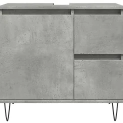 Armoire de lavabo de salle de bain gris béton 65x33x60 cm vidaXL
