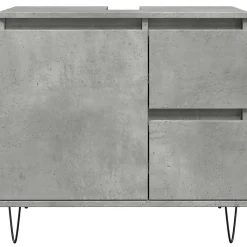 Armoire de lavabo de salle de bain gris béton 65x33x60 cm vidaXL