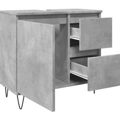 Armoire de lavabo de salle de bain gris béton 65x33x60 cm vidaXL