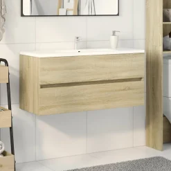 Armoire de lavabo de salle de bain chêne sonoma 100x38,5x45 cm