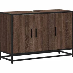 Armoire de lavabo de salle de bain chêne marron 90x33x60 cm vidaXL