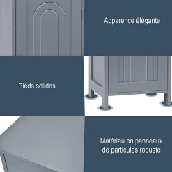 Armoire de Rangement pour Salle de Bain Meuble de Toilette sur Pied en MDF avec Tiroir et 2 Etagere Reglable a Hauteurs