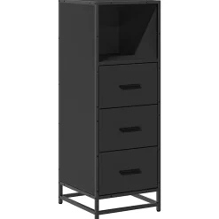 Armoire de salle de bain noir 35x37,5x100 cm bois d'ingénierie vidaXL