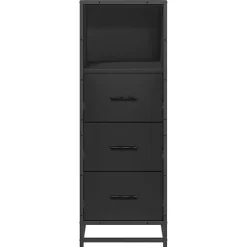 Armoire de salle de bain noir 35x37,5x100 cm bois d'ingénierie vidaXL