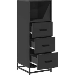 Armoire de salle de bain noir 35x37,5x100 cm bois d'ingénierie vidaXL