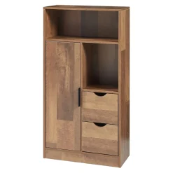 Armoire de salle de bain Namsskogan 100 x 50 x 25 cm effet noyer noir en.casa