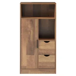 Armoire de salle de bain Namsskogan 100 x 50 x 25 cm effet noyer noir en.casa