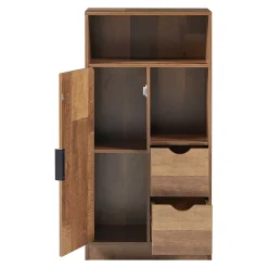 Armoire de salle de bain Namsskogan 100 x 50 x 25 cm effet noyer noir en.casa