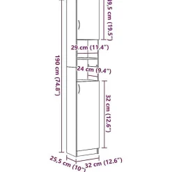 Armoire de salle de bain vieux bois bois d'ingénierie vidaXL