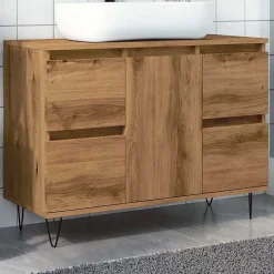 Armoire de salle de bain chêne artisanal bois d'ingénierie vidaXL