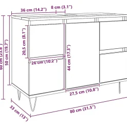 Armoire de salle de bain chêne artisanal bois d'ingénierie vidaXL