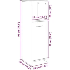 Armoire de salle de bain Chêne sonoma 30x30x95 cm Aggloméré vidaXL