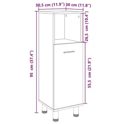 Armoire de salle de bain chêne sonoma 30,5x30x95 cm vidaXL