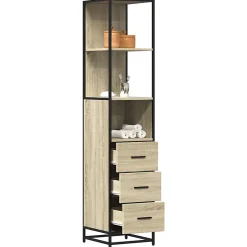 Armoire de salle de bain chêne sonoma 35x37,5x166 cm vidaXL