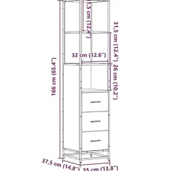 Armoire de salle de bain chêne sonoma 35x37,5x166 cm vidaXL