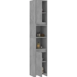 Armoire de salle de bain Gris béton Bois d'ingénierie vidaXL