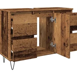 Armoire de salle de bain vieux bois 80x33x60 cm bois ingénierie vidaXL