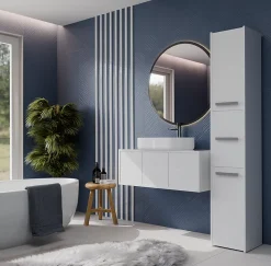 Armoire de salle de bain, blanc mat, 170 x 30 x 30 cm