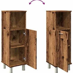 Armoire de salle de bain vieux bois 30x30x95 cm bois ingénierie vidaXL