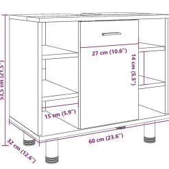 Armoire de salle de bain Chêne sonoma 60x32x53,5 cm Aggloméré vidaXL