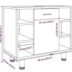 Armoire de salle de bain Chêne sonoma 60x32x53,5 cm Aggloméré vidaXL