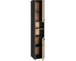 Armoire de salle de bain, antracite, chêne artisan, 170 x 30 x 30 cm