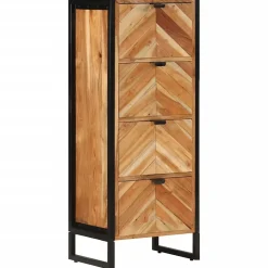 Armoire de salle de bain bois massif d'acacia et fer vidaXL