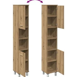 Armoire de salle de bain chêne artisanal 30x30x179 cm vidaXL