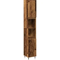 Armoire de salle de bain vieux bois 30x30x190cm bois ingénierie vidaXL