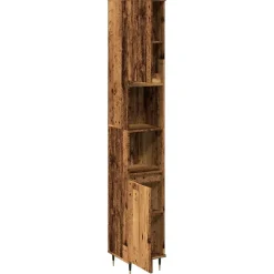 Armoire de salle de bain vieux bois 30x30x190cm bois ingénierie vidaXL