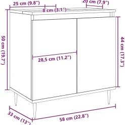 Armoire de salle de bain chêne artisanal 58x33x60 cm vidaXL