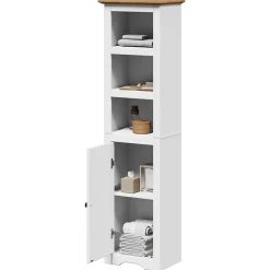 Armoire de salle de bain BODO blanc et marron 44x30x160 cm vidaXL