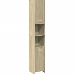 Armoire de salle de bain Chêne sonoma 30x30x183,5 cm Aggloméré vidaXL