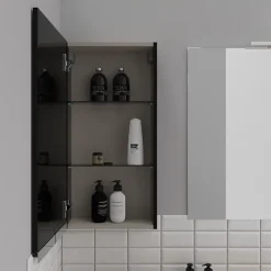 Armoire de salle de bain 40x80 Noire brillante à suspendre