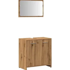 Armoire de salle de bain avec miroir chêne artisanal vidaXL