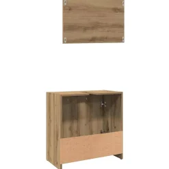 Armoire de salle de bain avec miroir chêne artisanal vidaXL