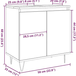 Armoire de salle de bain vieux bois 58x33x60 cm bois ingénierie vidaXL