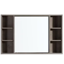 Armoire de salle de bain avec miroir chêne brun 120 cm Aquanoma