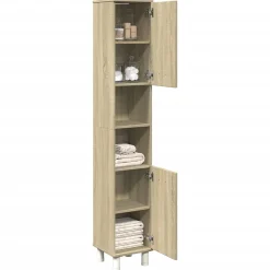 Armoire de salle de bain chêne sonoma 30,5x30x179 cm vidaXL