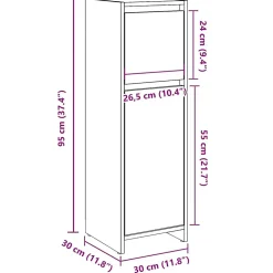 Armoire de salle de bain vieux bois 30x30x95 cm bois ingénierie vidaXL