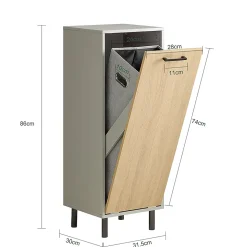 Armoire de Salle de Bain, Armoire à Linge, Corbeille à Linge, BZR132-NG, SoBuy