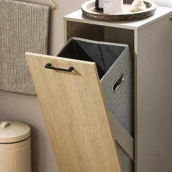 Armoire de Salle de Bain, Armoire à Linge, Corbeille à Linge, BZR132-NG, SoBuy