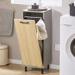 Armoire de Salle de Bain, Armoire à Linge, Corbeille à Linge, BZR132-NG, SoBuy
