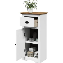 Armoire de salle de bain BODO blanc et marron 44x30x90 cm vidaXL