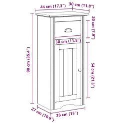 Armoire de salle de bain BODO blanc et marron 44x30x90 cm vidaXL