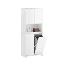 Armoire de Salle de Bain Sac à Linge, Portes, 2 Paniers à Linge, BZR150-W, SoBuy
