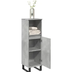 Armoire de salle de bain gris béton 30x30x100 cm vidaXL