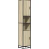 Armoire de salle de bain chêne sonoma bois d'ingénierie métal vidaXL