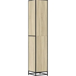 Armoire de salle de bain chêne sonoma bois d'ingénierie métal vidaXL