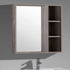 Armoire de salle de bain avec miroir chêne brun 100 cm Aquanoma